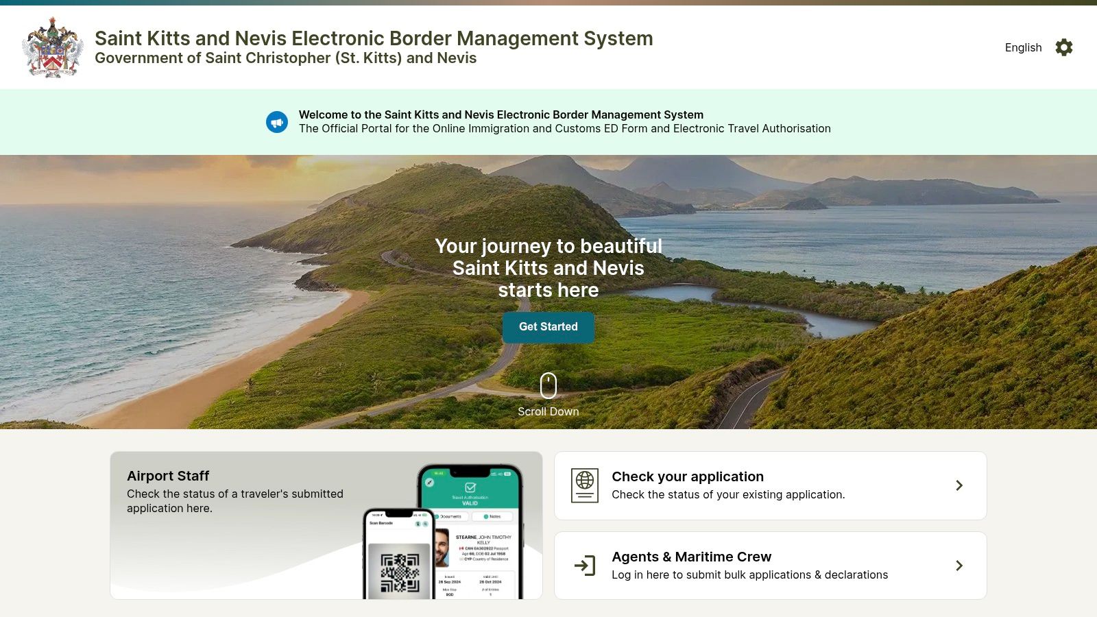Screenshot from https://knatravelform.kn